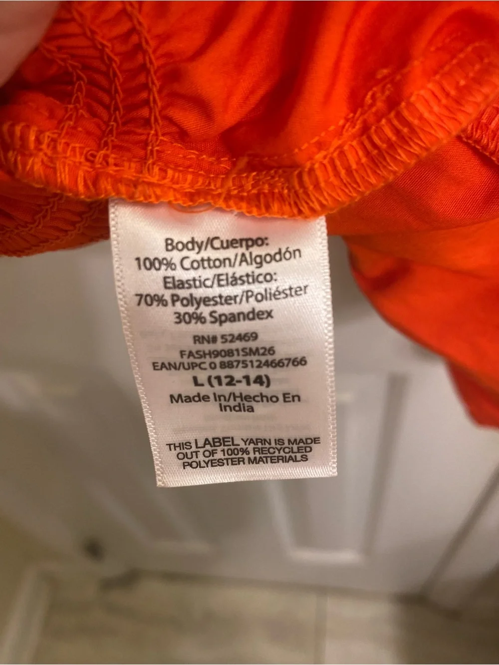 Sleeveless Smocked Peplum Top Bright Orange Coastal Summer Ruffle Top Size Large - Picture 12 of 14